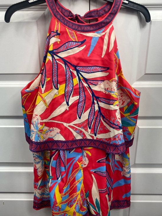 Flying Tomato Pants - Flying Tomato Tropical Floral Print Shorts Romper Large Ruffle Sleeveless Spring